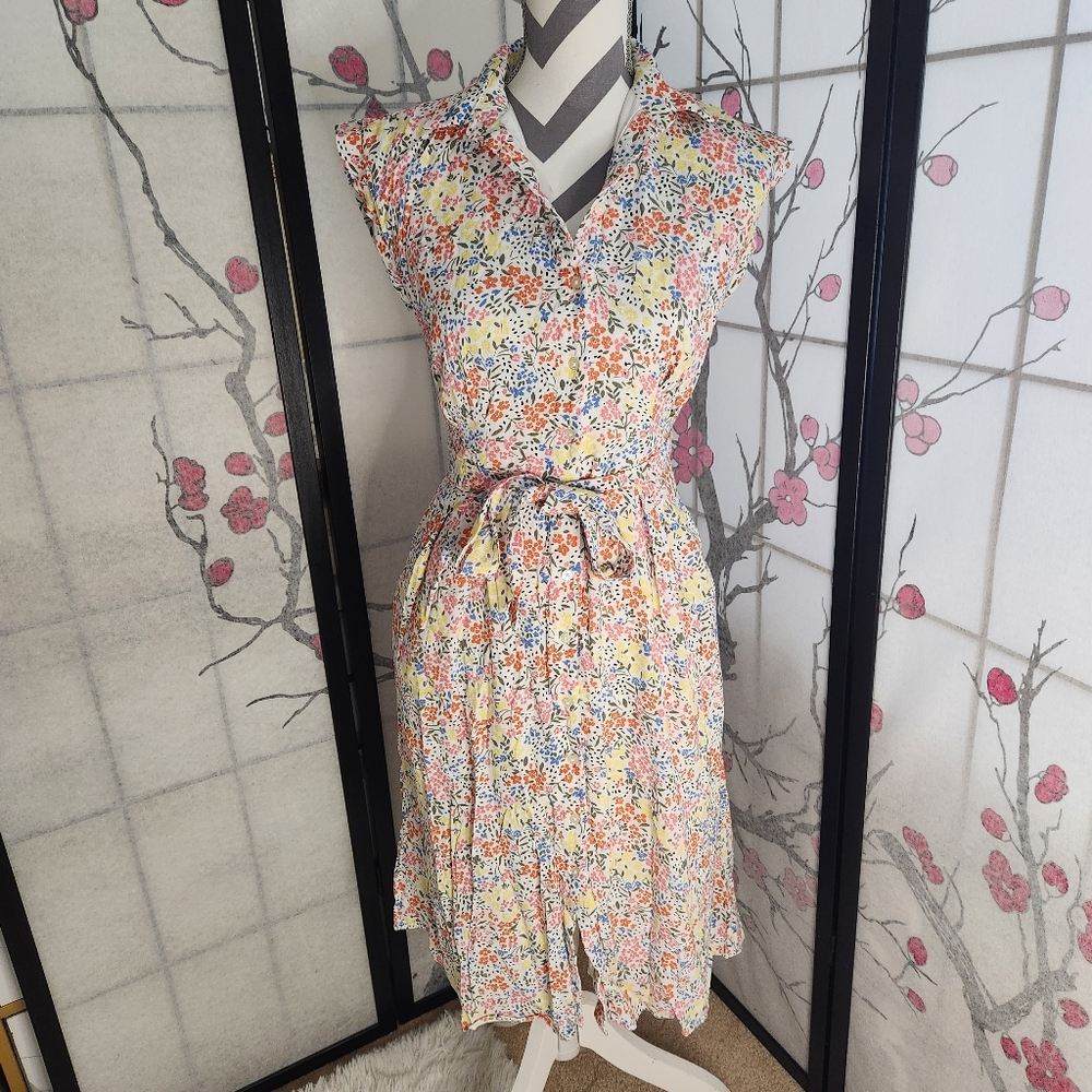 LOFT Floral Midi Dress - Multicolor